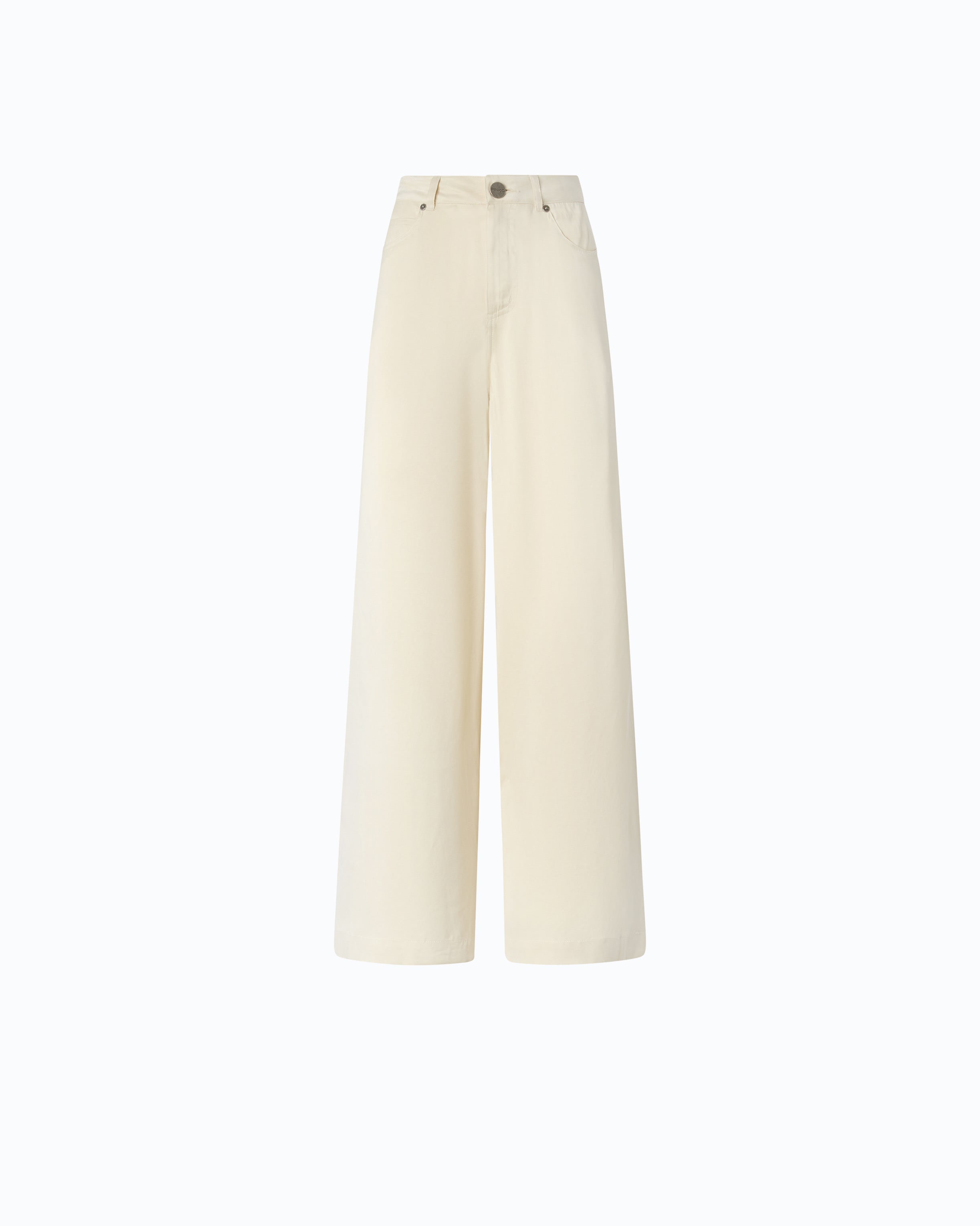 Pinko 107170A3F8 - Pantaloni palazzo in twill mano pesca