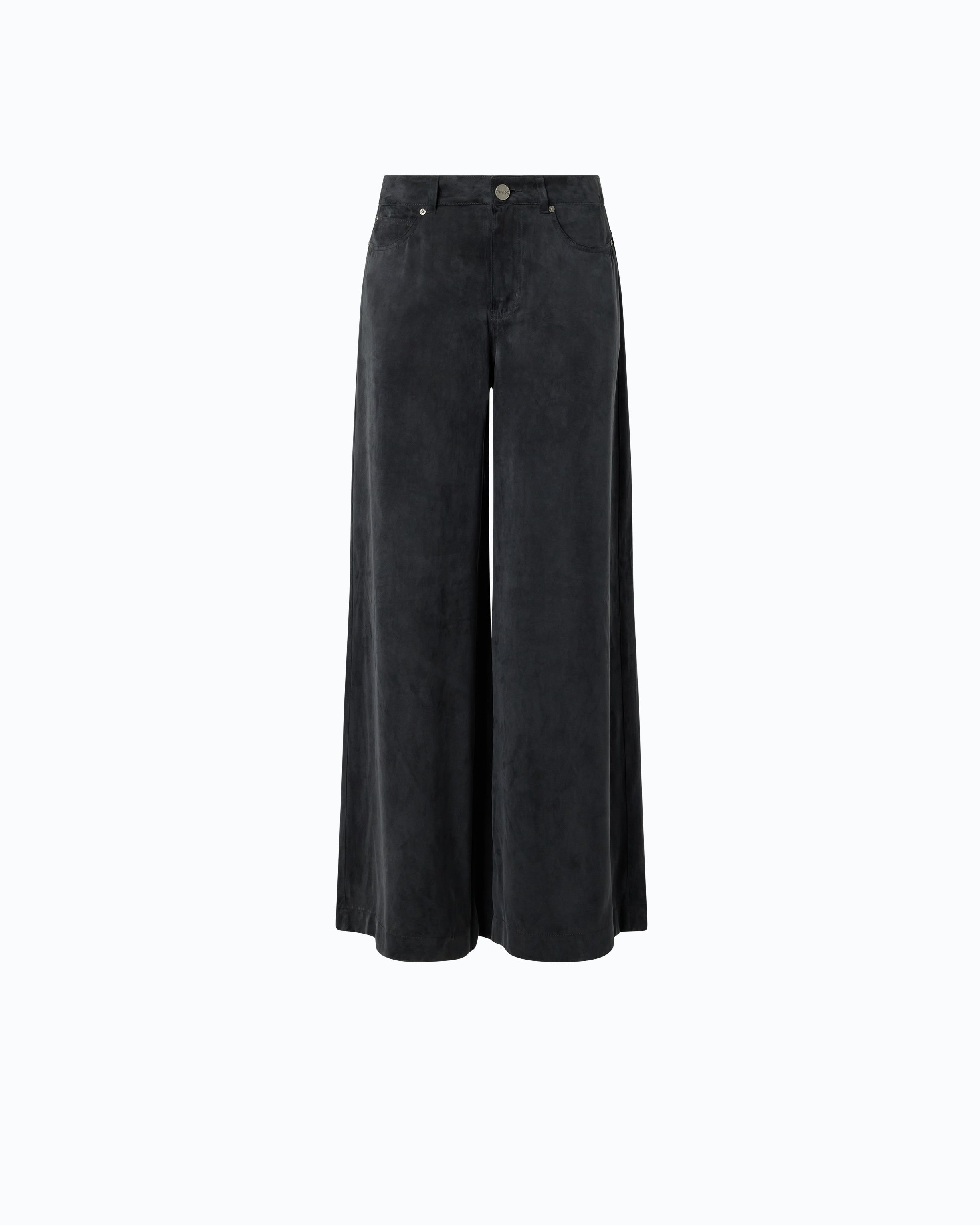 Pinko 107170A3F8 - Pantaloni palazzo in twill mano pesca