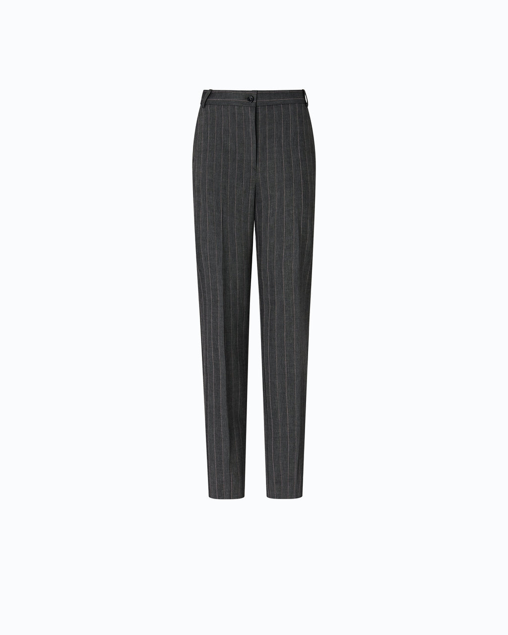 Pinko 107264A3FF - Pantaloni a sigaretta gessati in misto lana stretch
