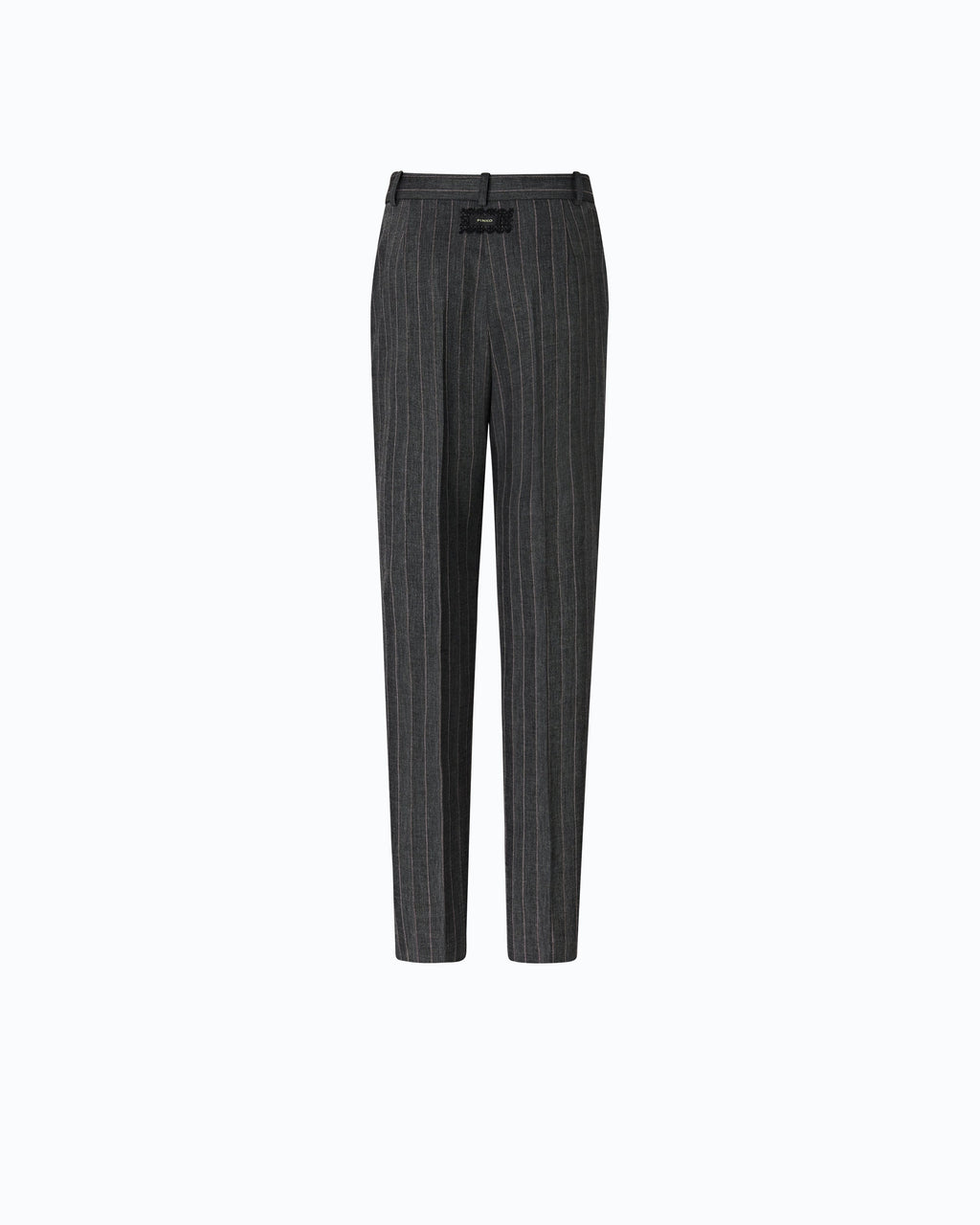 Pinko 107264A3FF - Pantaloni a sigaretta gessati in misto lana stretch