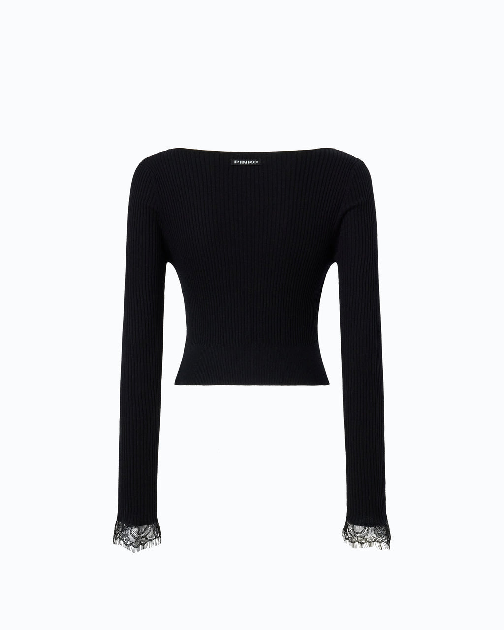 Pinko 107268A3I0 - Cardigan cropped in misto seta e cashmere con pizzo