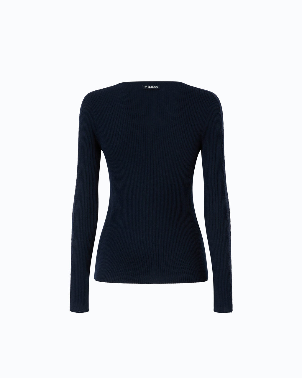 Pinko 107269A3I0 - Maglia a costine con pizzo