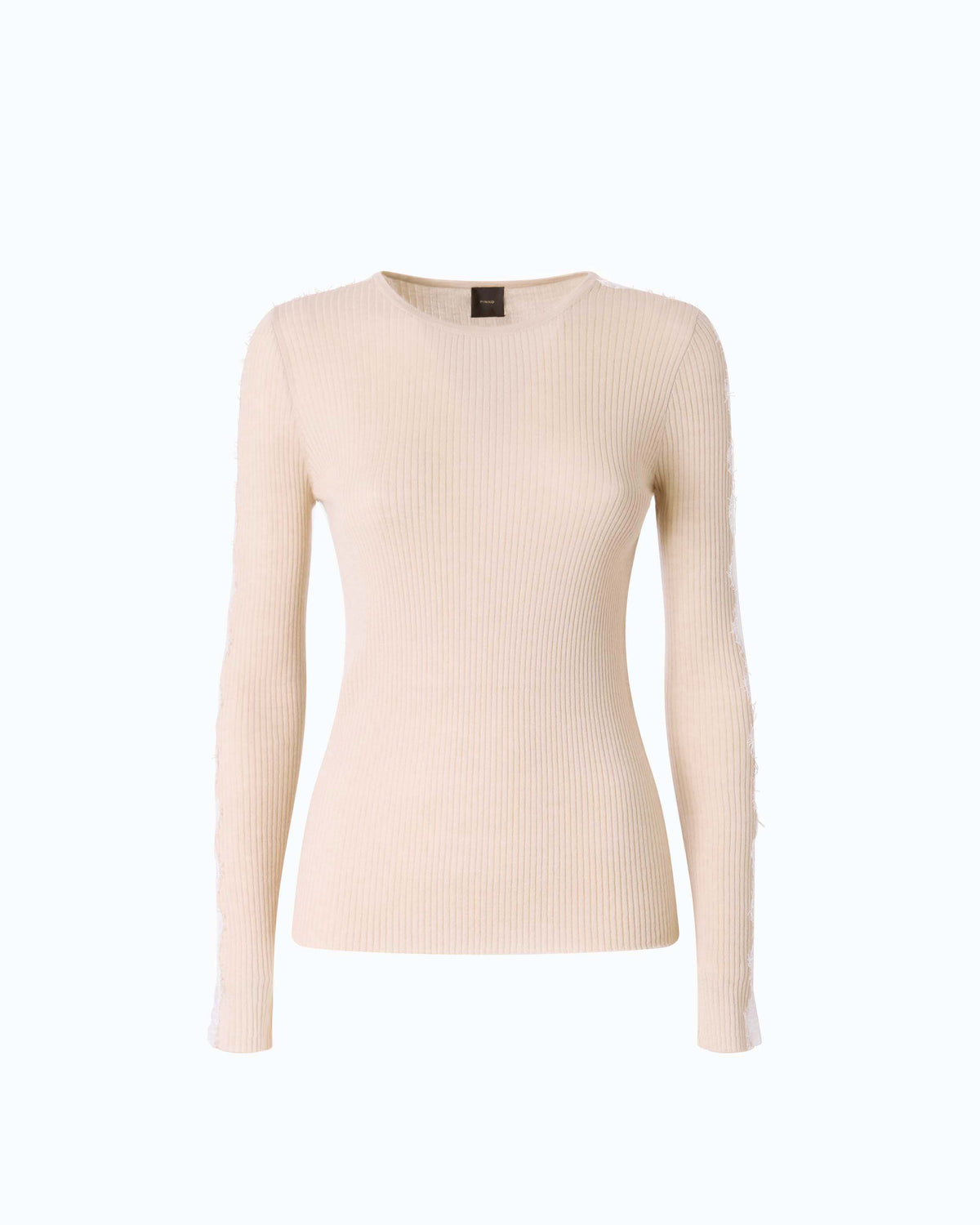 Pinko 107269A3I0 - Maglia a costine con pizzo
