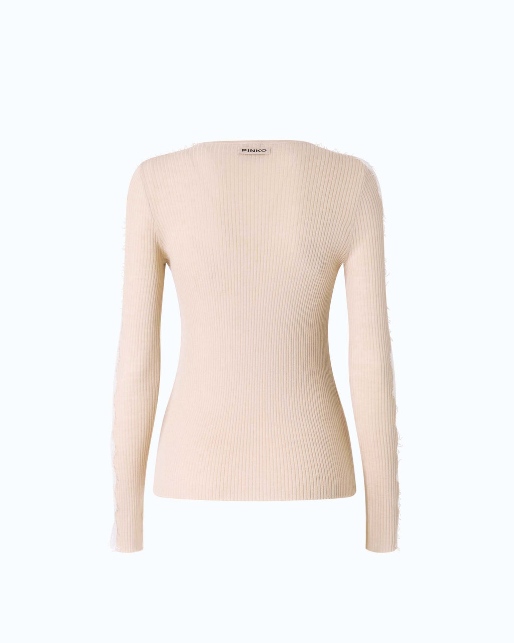 Pinko 107269A3I0 - Maglia a costine con pizzo