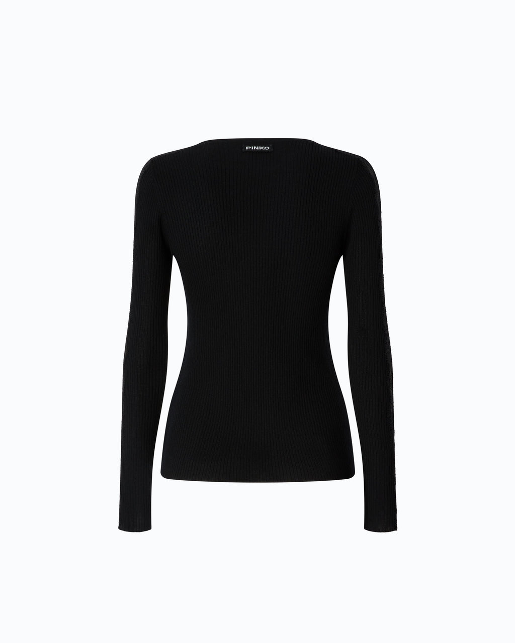 Pinko 107269A3I0 - Maglia a costine con pizzo
