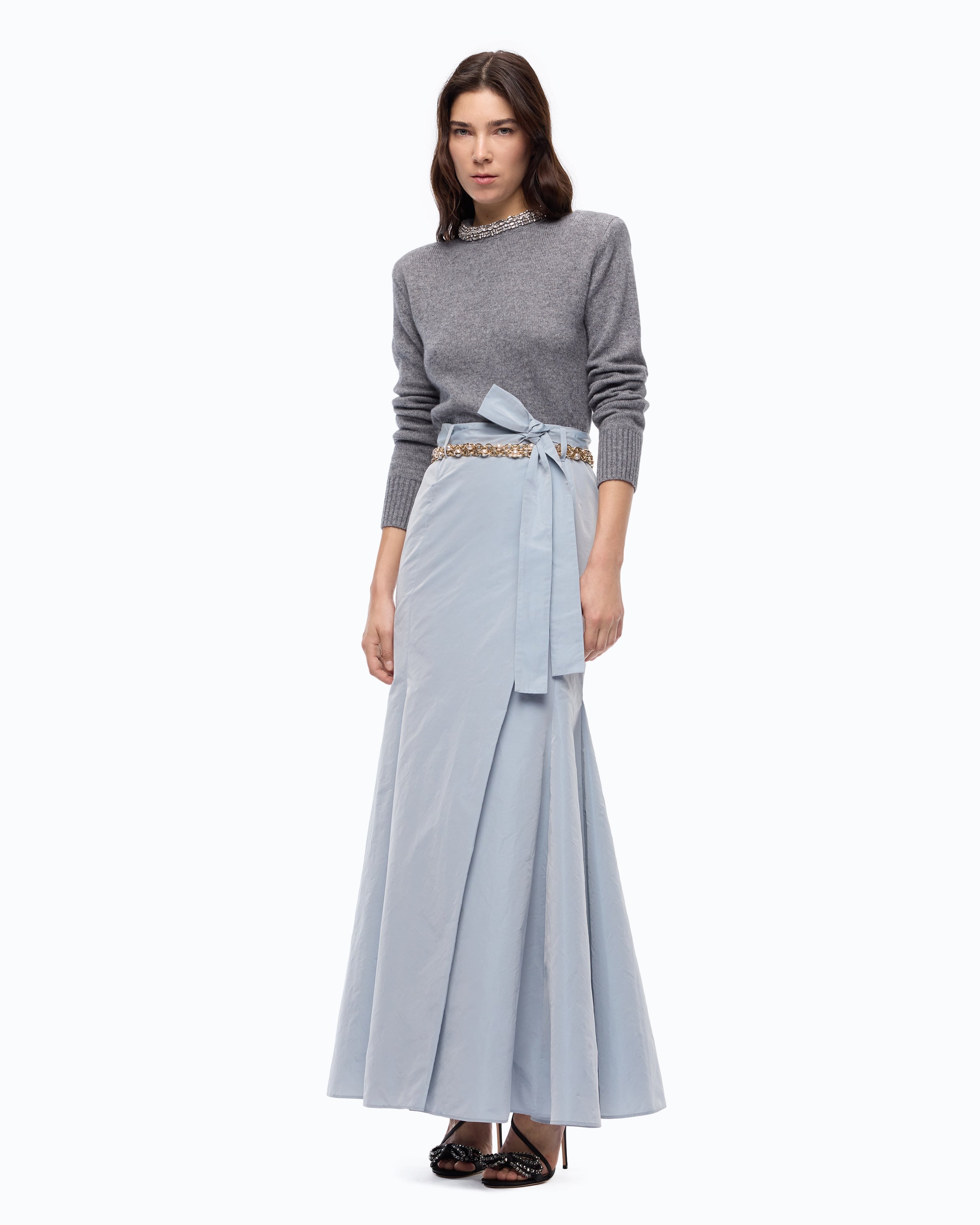 Pinko 107274A3GI - Maglia in misto lana con collo gioiello