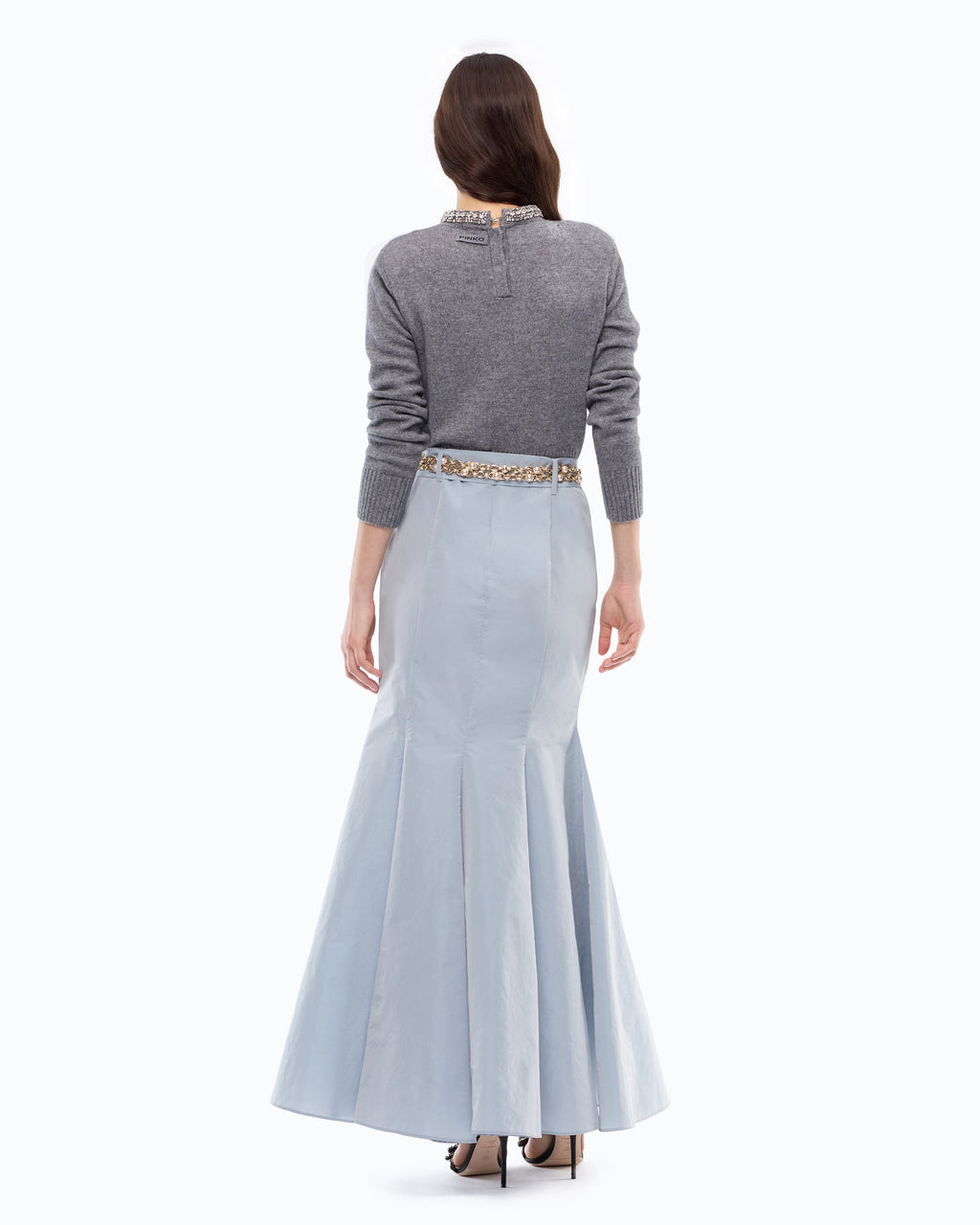 Pinko 107274A3GI - Maglia in misto lana con collo gioiello