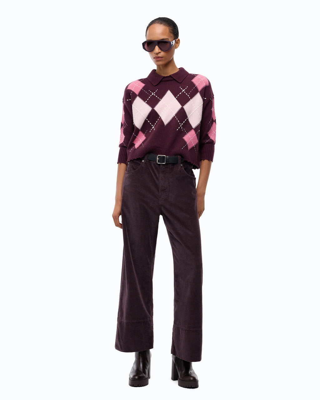 Pinko 107286A3IE - Argyle wool and cashmere sweater
