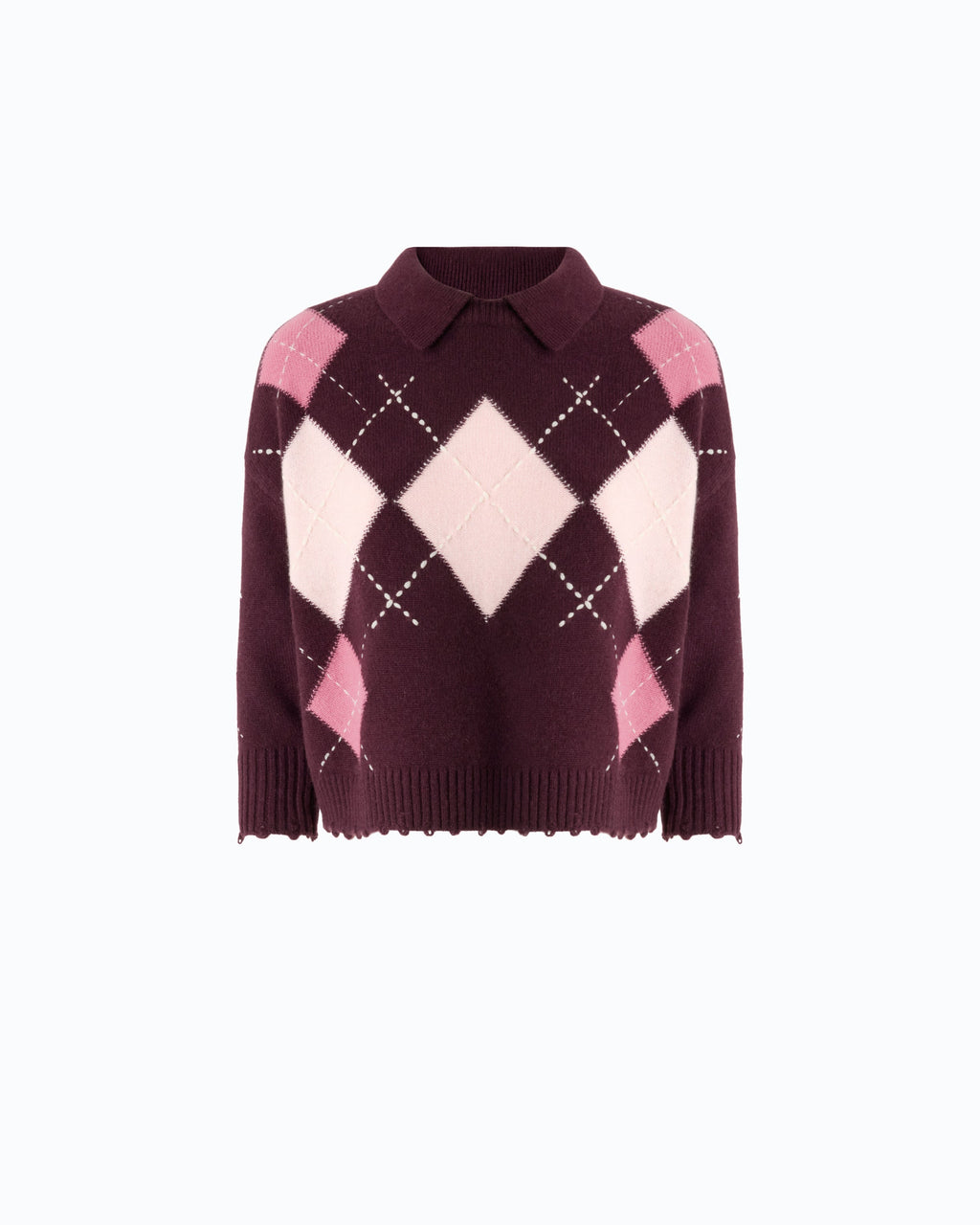 Pinko 107286A3IE - Argyle wool and cashmere sweater