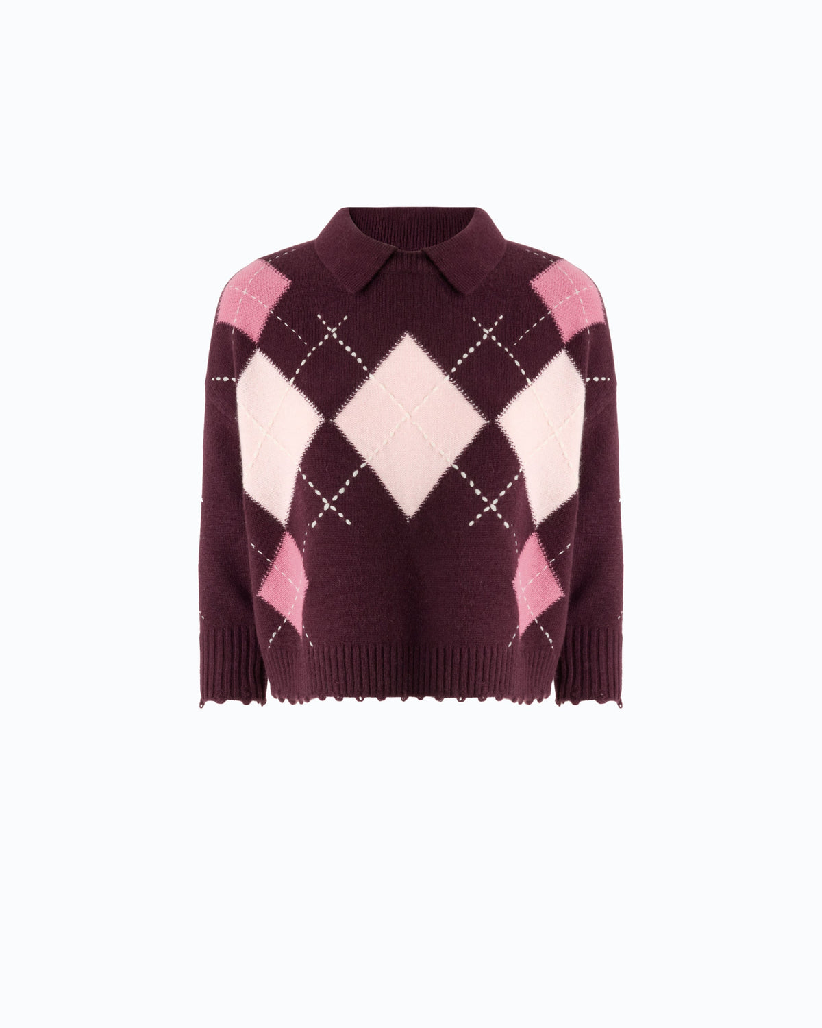 Pinko 107286A3IE - Argyle wool and cashmere sweater