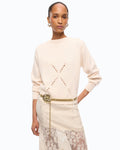 Pinko 107377A3JE - Maglione in lana e cashmere con maxi rombi