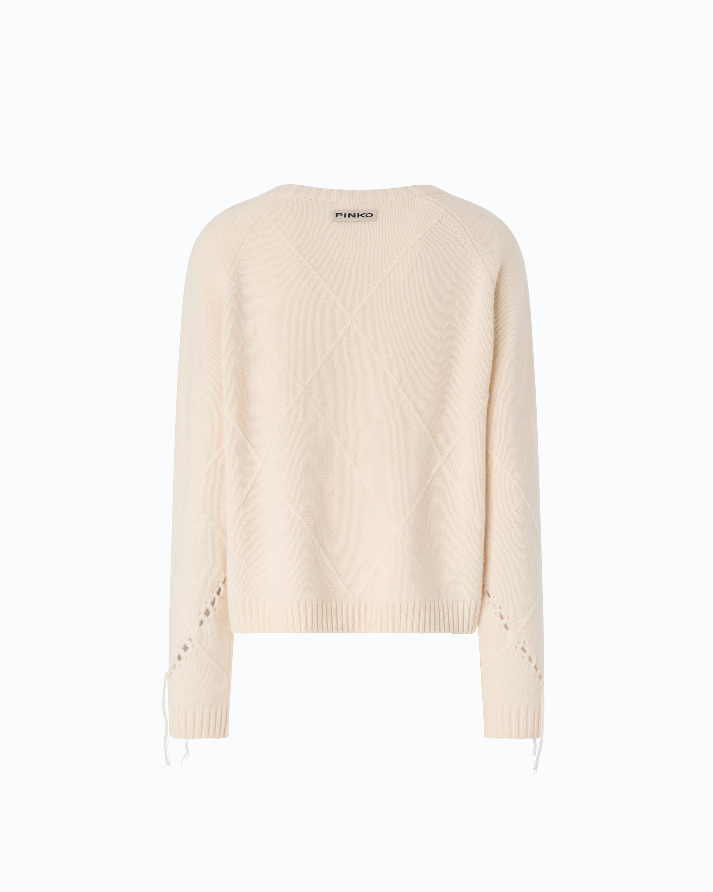 Pinko 107377A3JE - Maglione in lana e cashmere con maxi rombi