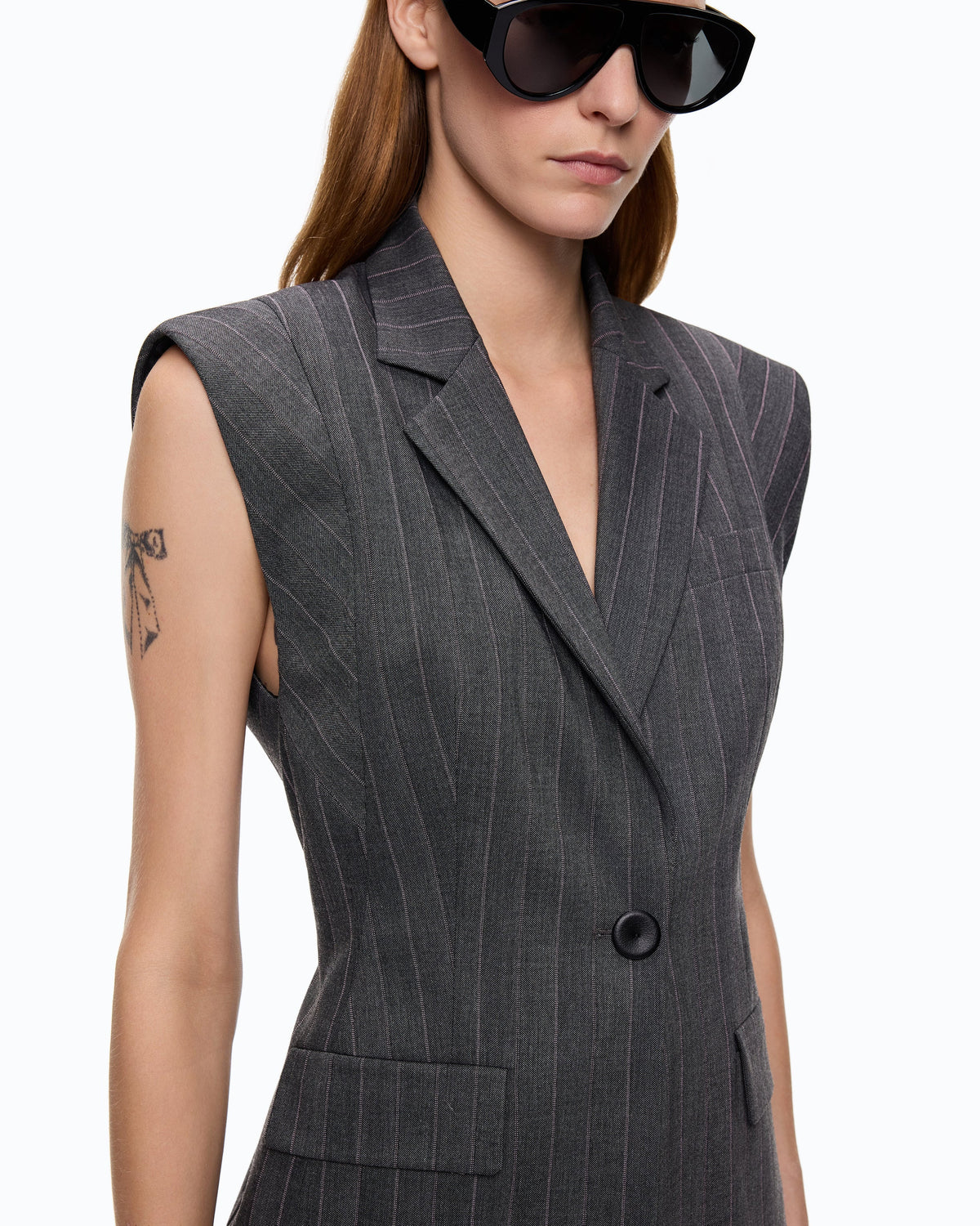 Pinko 107428A3FF - Gilet gessato in misto lana