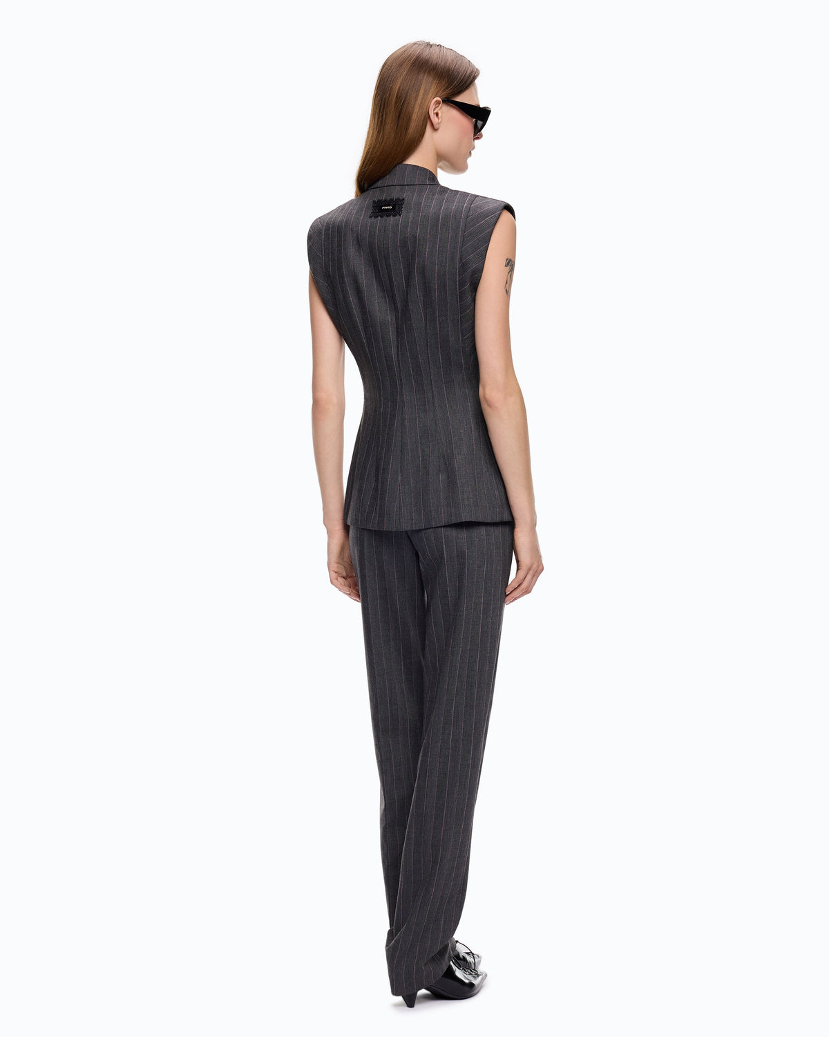 Pinko 107428A3FF - Gilet gessato in misto lana
