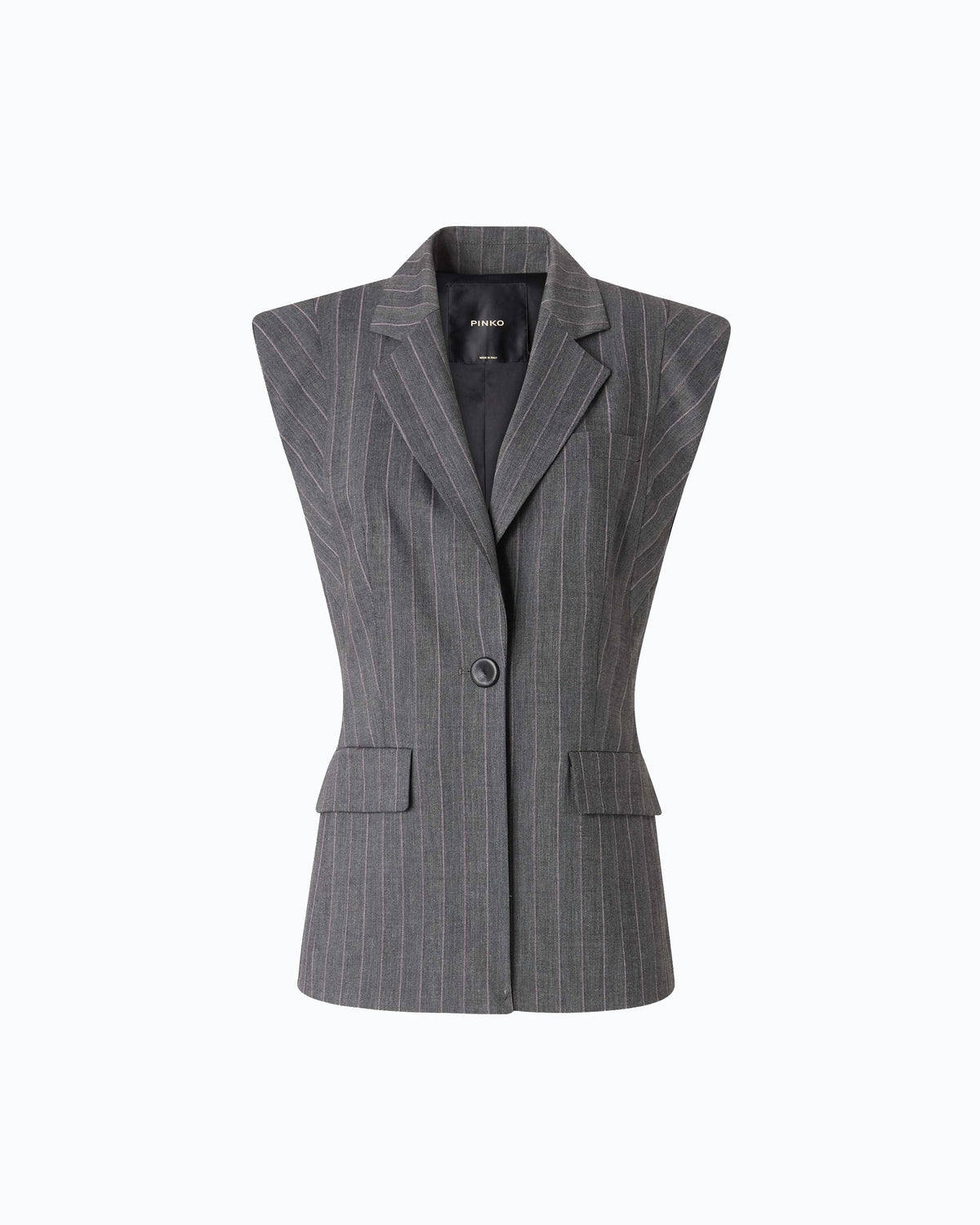 Pinko 107428A3FF - Gilet gessato in misto lana