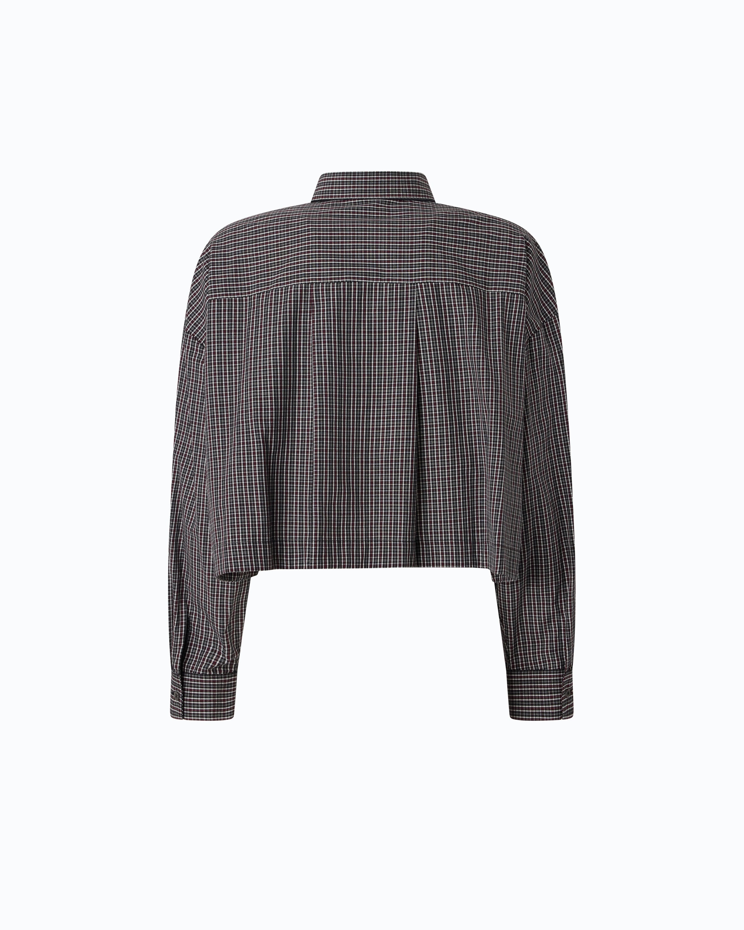 Pinko 107453A3FQ - Camicia cropped a quadretti con cravatta