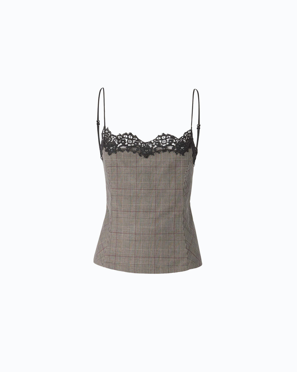 Pinko 107472A3FF - Top a quadri con pizzo