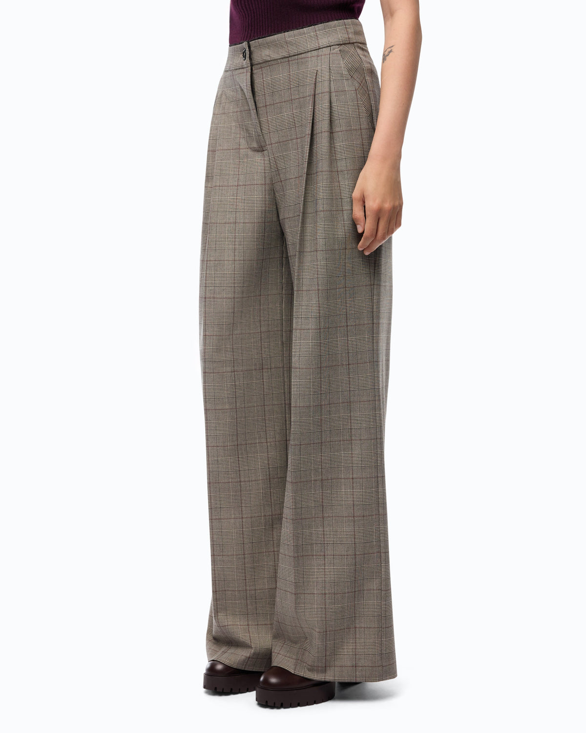 Pinko 107476A3FF - Pantaloni ampi a quadri