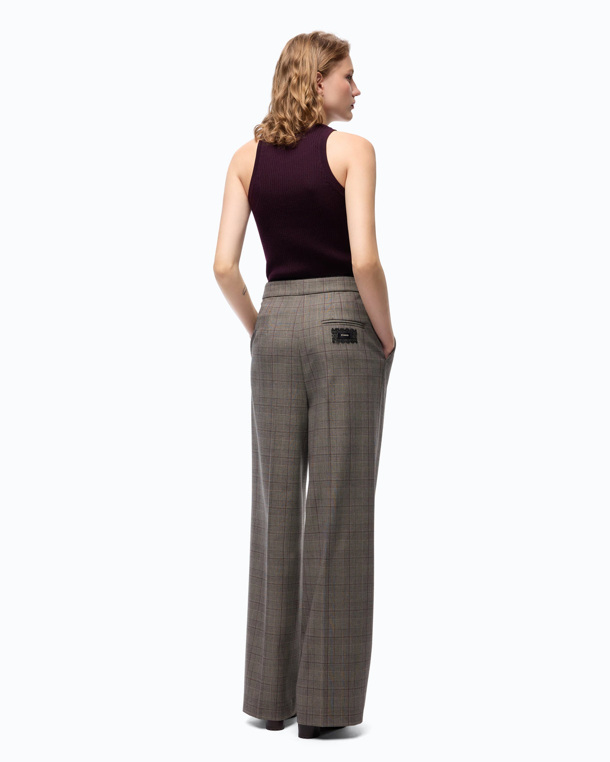 Pinko 107476A3FF - Pantaloni ampi a quadri