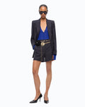 Pinko 107512A3IF - Shorts sartoriali in misto lana stretch