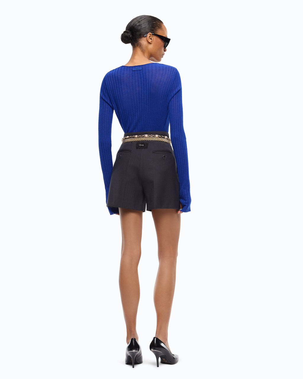 Pinko 107512A3IF - Shorts sartoriali in misto lana stretch
