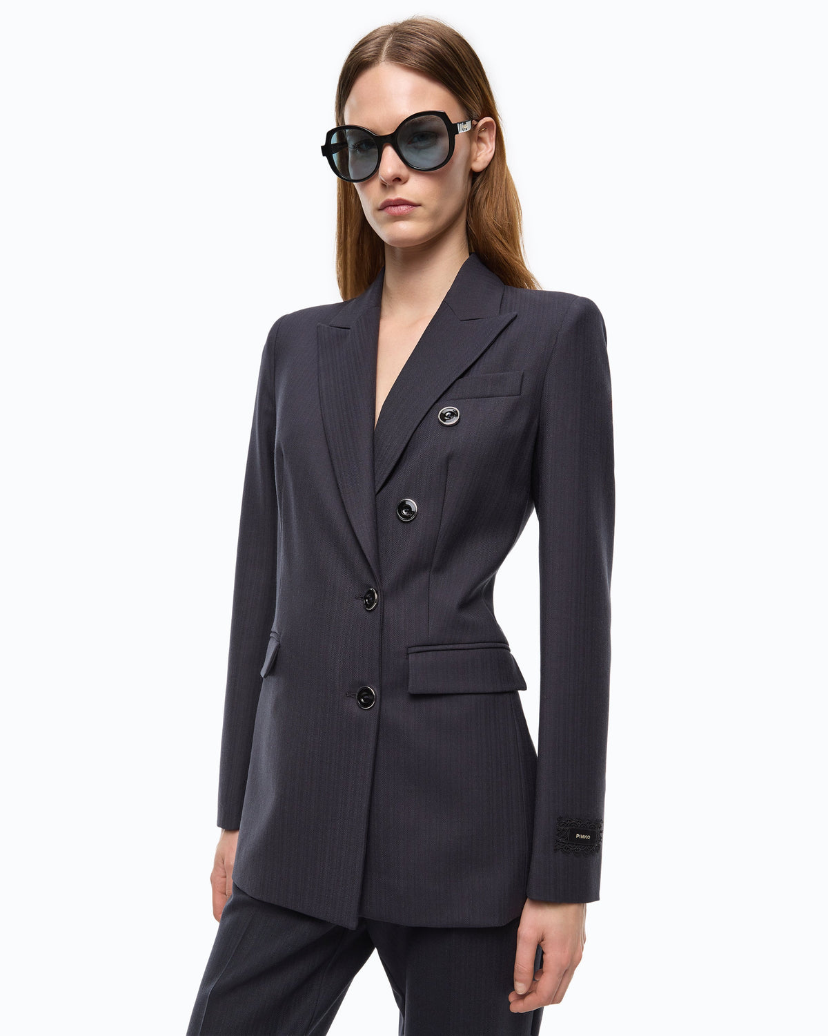Pinko 107513A3IF - Giacca slim doppiopetto in misto lana