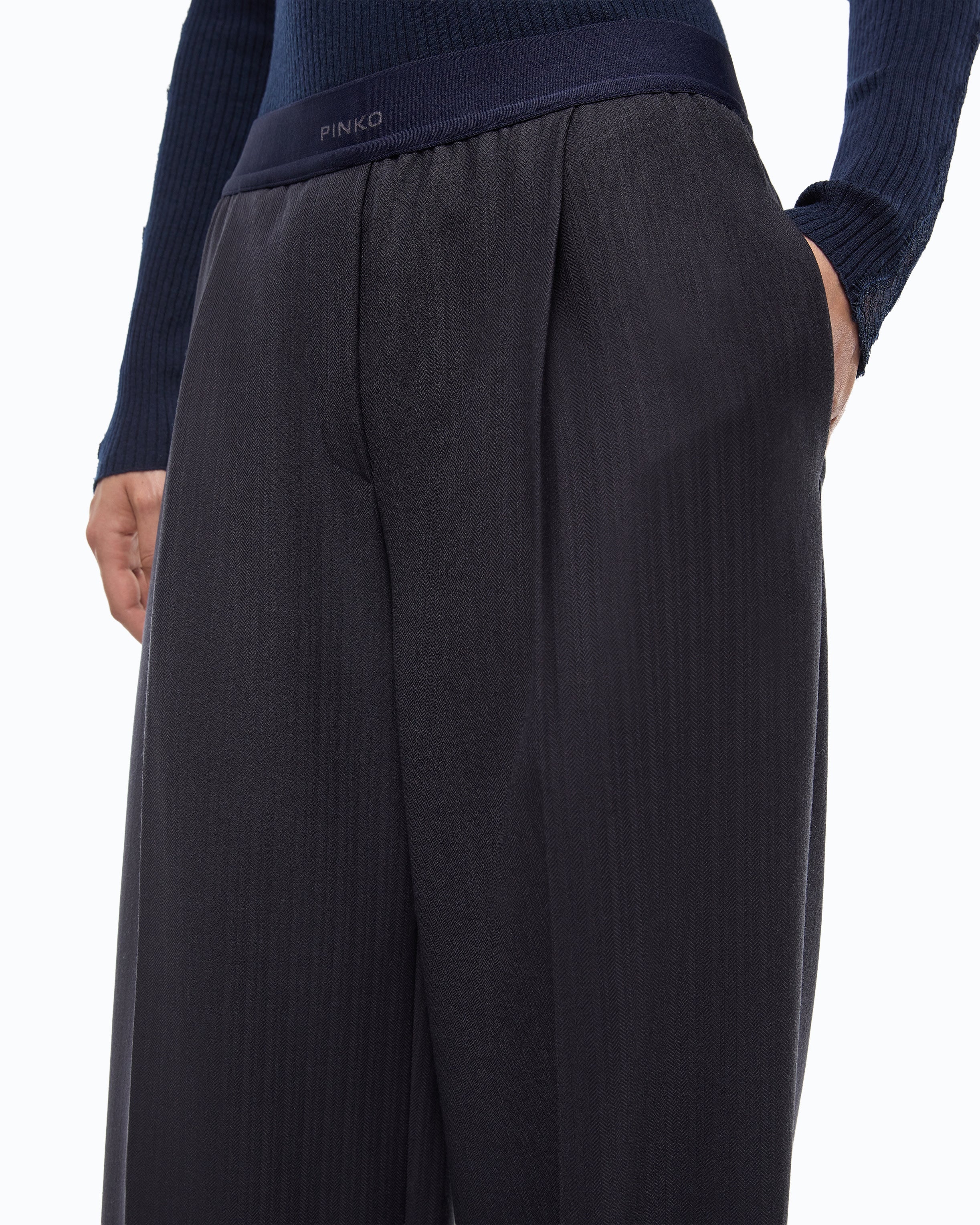 Pinko 107560A3IF - Pantaloni palazzo in misto lana stretch
