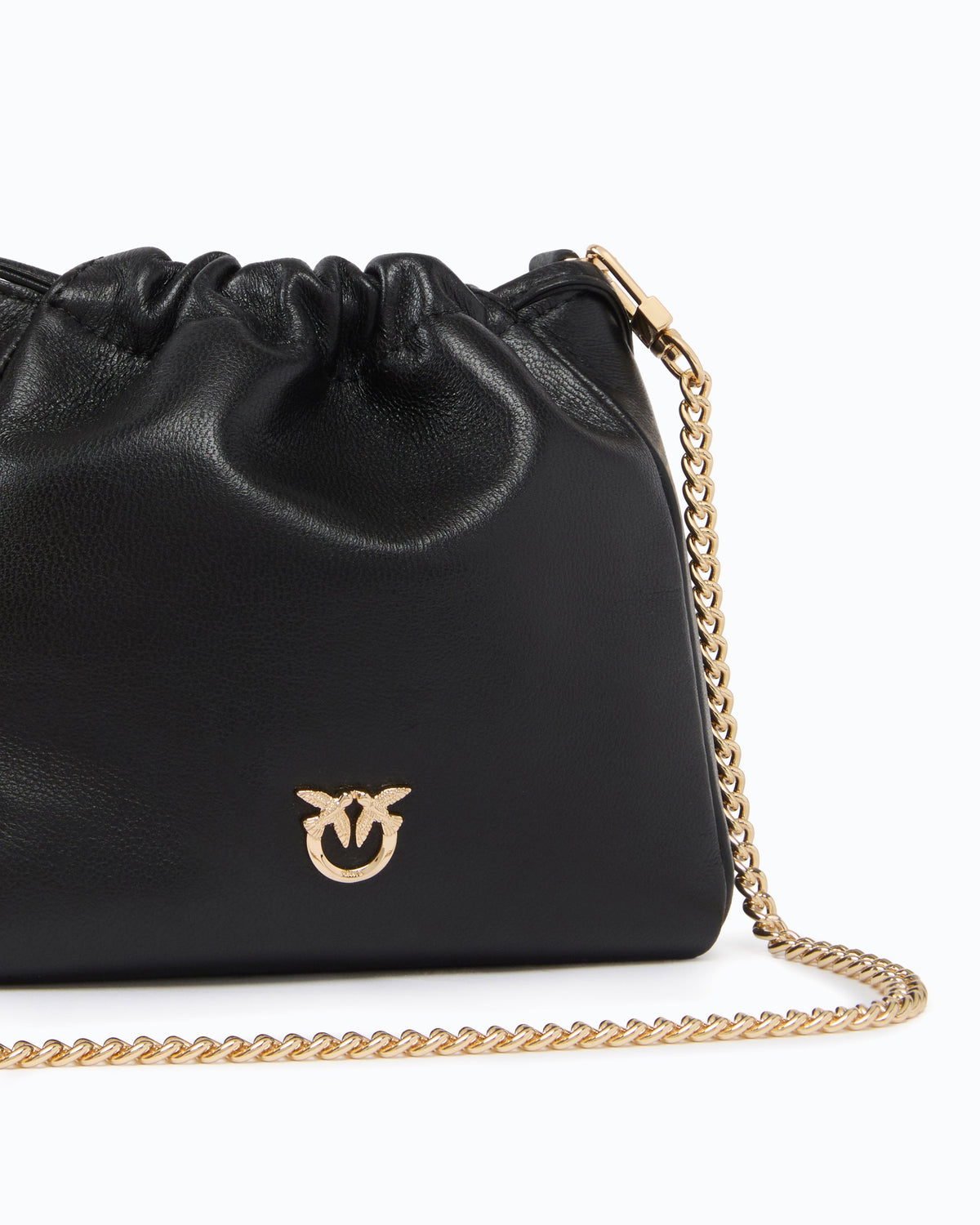 Pinko 107635A3M8 - Sac seau porté épaule en cuir nappa avec double bandoulière