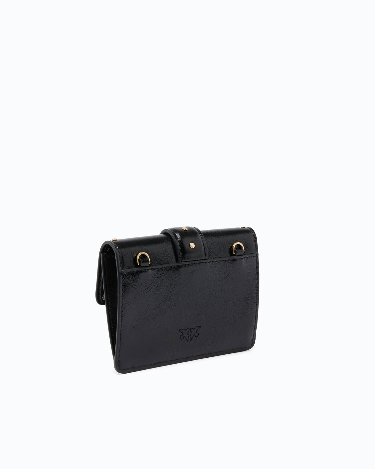 Pinko 107637A3LP - Porte-cartes Love Pocket en cuir avec bandoulière chaîne