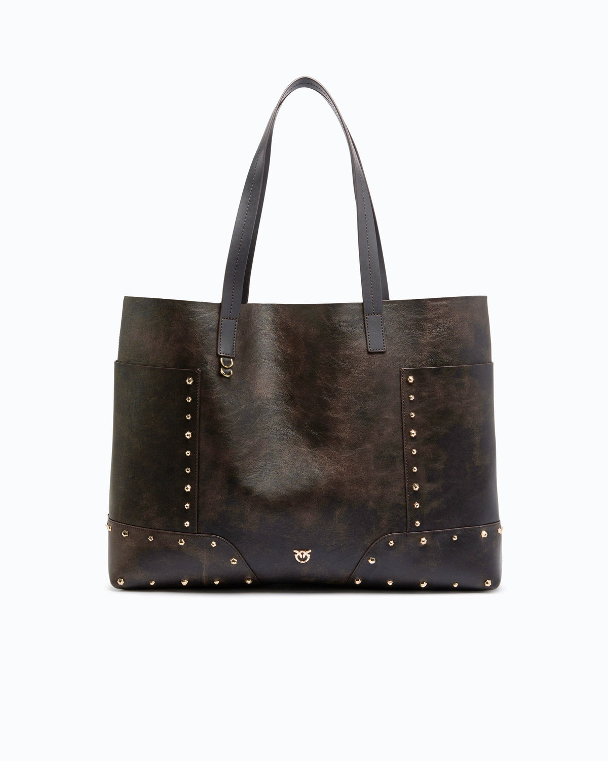 Pinko 107650A3MA - Cabas en cuir nuage avec patch et clous