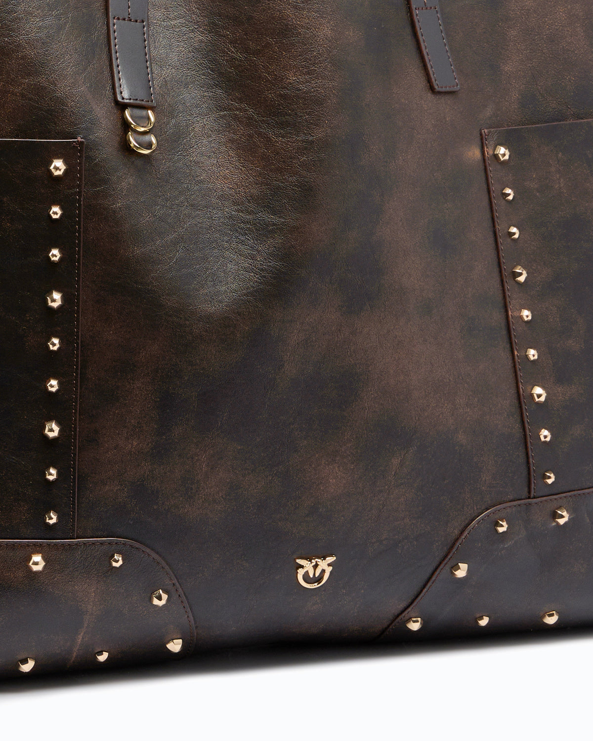 Pinko 107650A3MA - Cabas en cuir nuage avec patch et clous