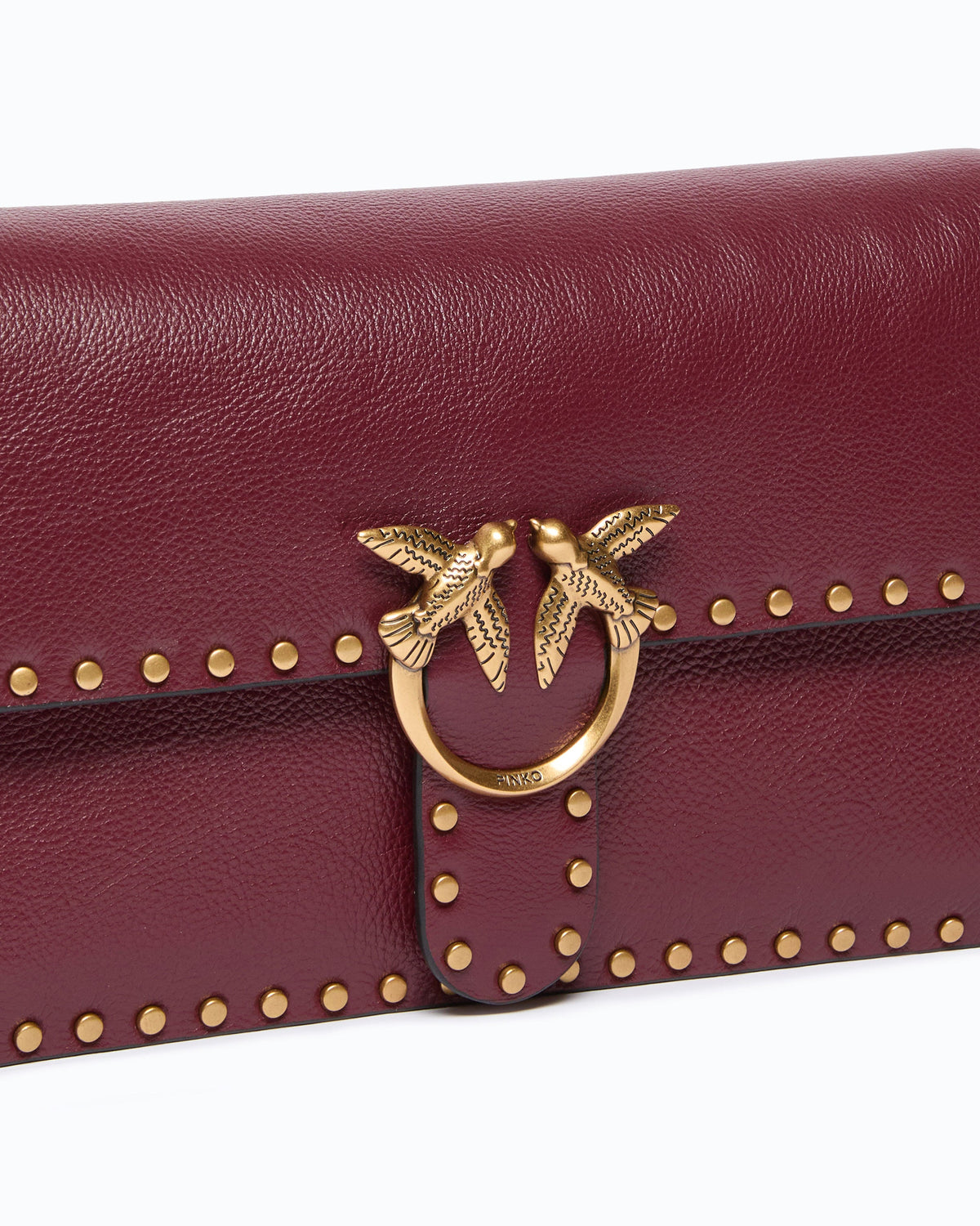 Pinko 107664A2JG - Love One Slouchy medium leather shoulder bag with studs
