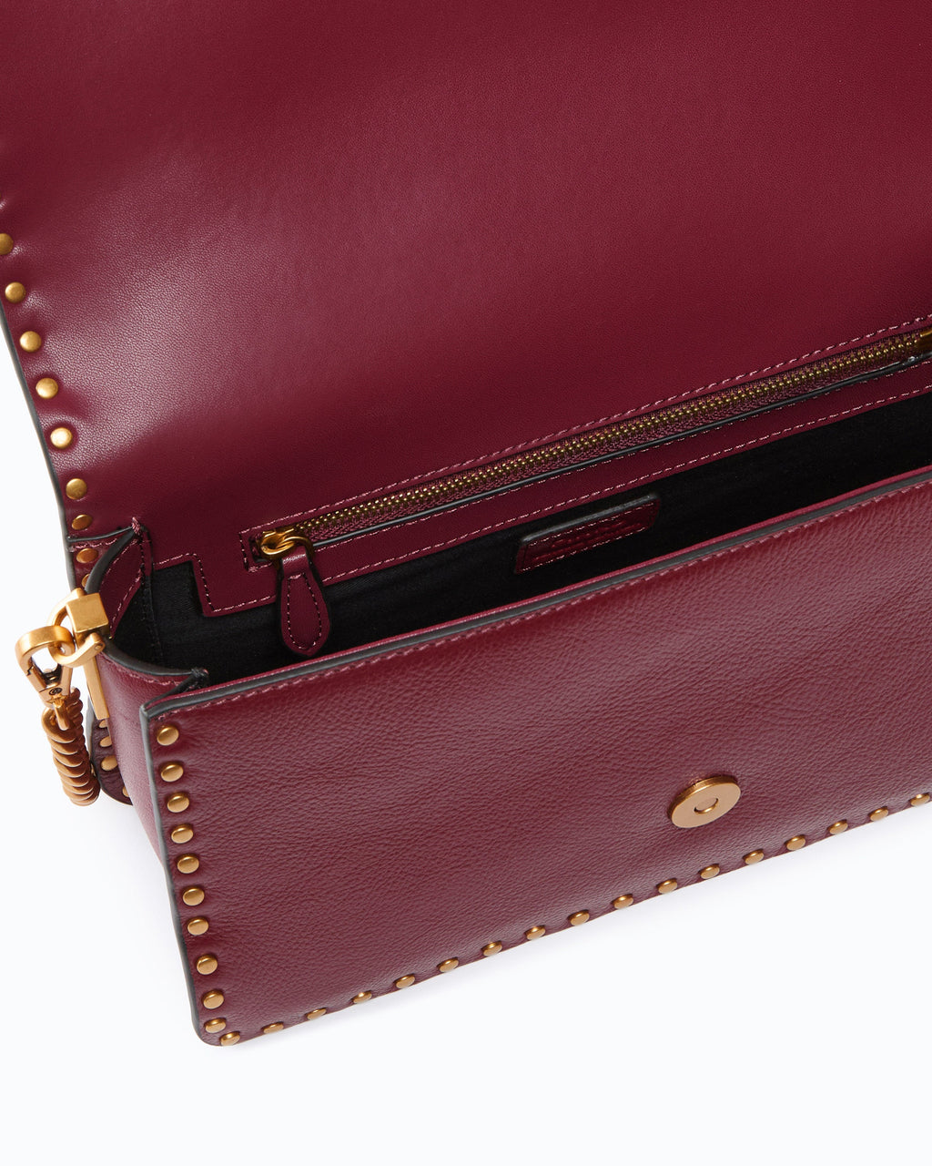 Pinko 107664A2JG - Love One Slouchy medium leather shoulder bag with studs