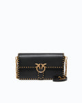 Pinko 107664A2JG - Love One Slouchy medium leather shoulder bag with studs