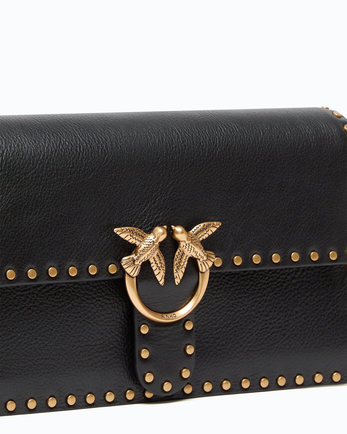 Pinko 107664A2JG - Love One Slouchy medium leather shoulder bag with studs