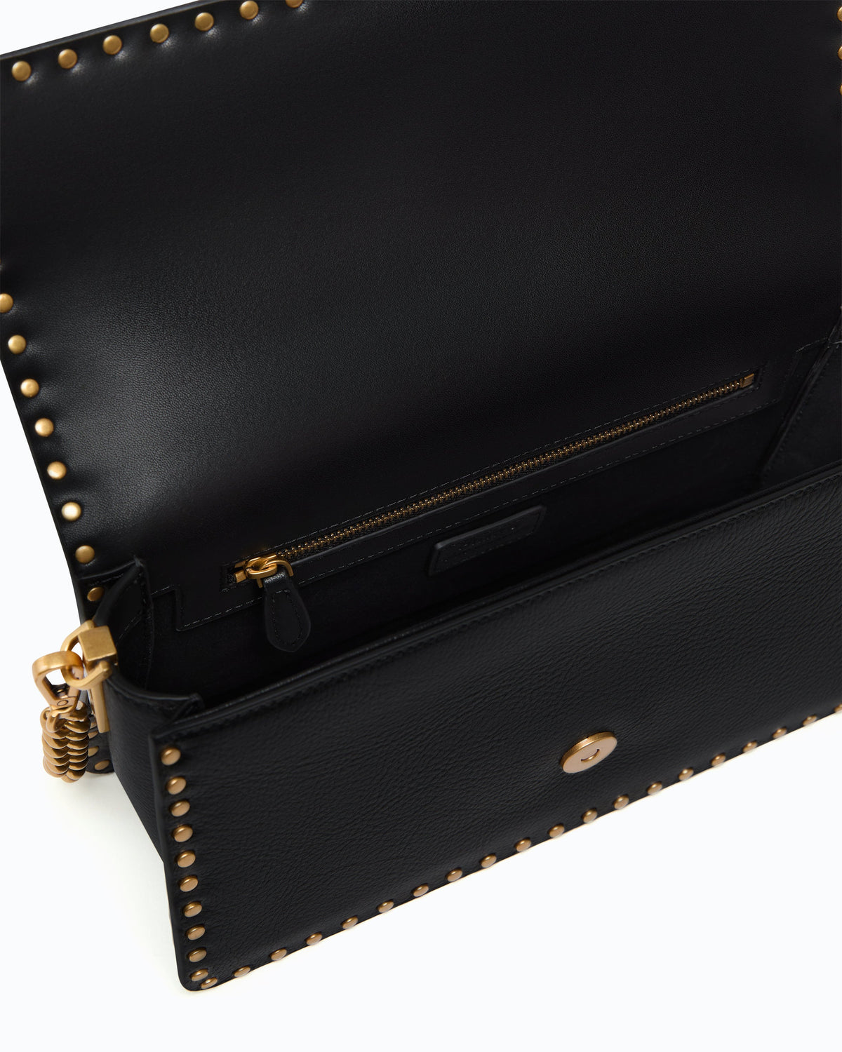Pinko 107664A2JG - Love One Slouchy medium leather shoulder bag with studs