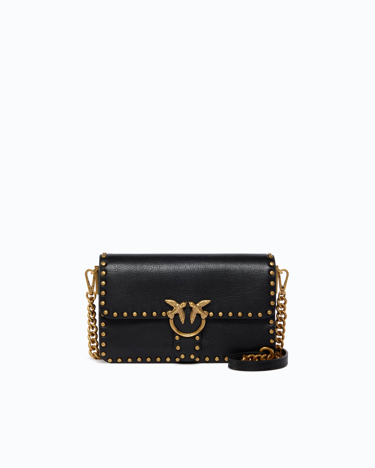 Pinko 107665A2JG - Love One Slouchy small studded leather crossbody bag