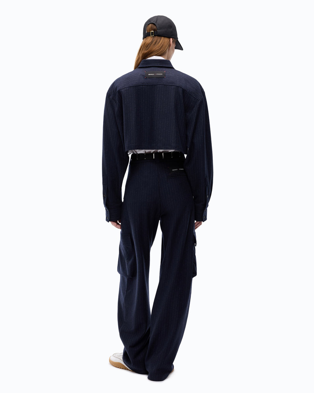 Pinko TAURASI - Camicia cropped gessata