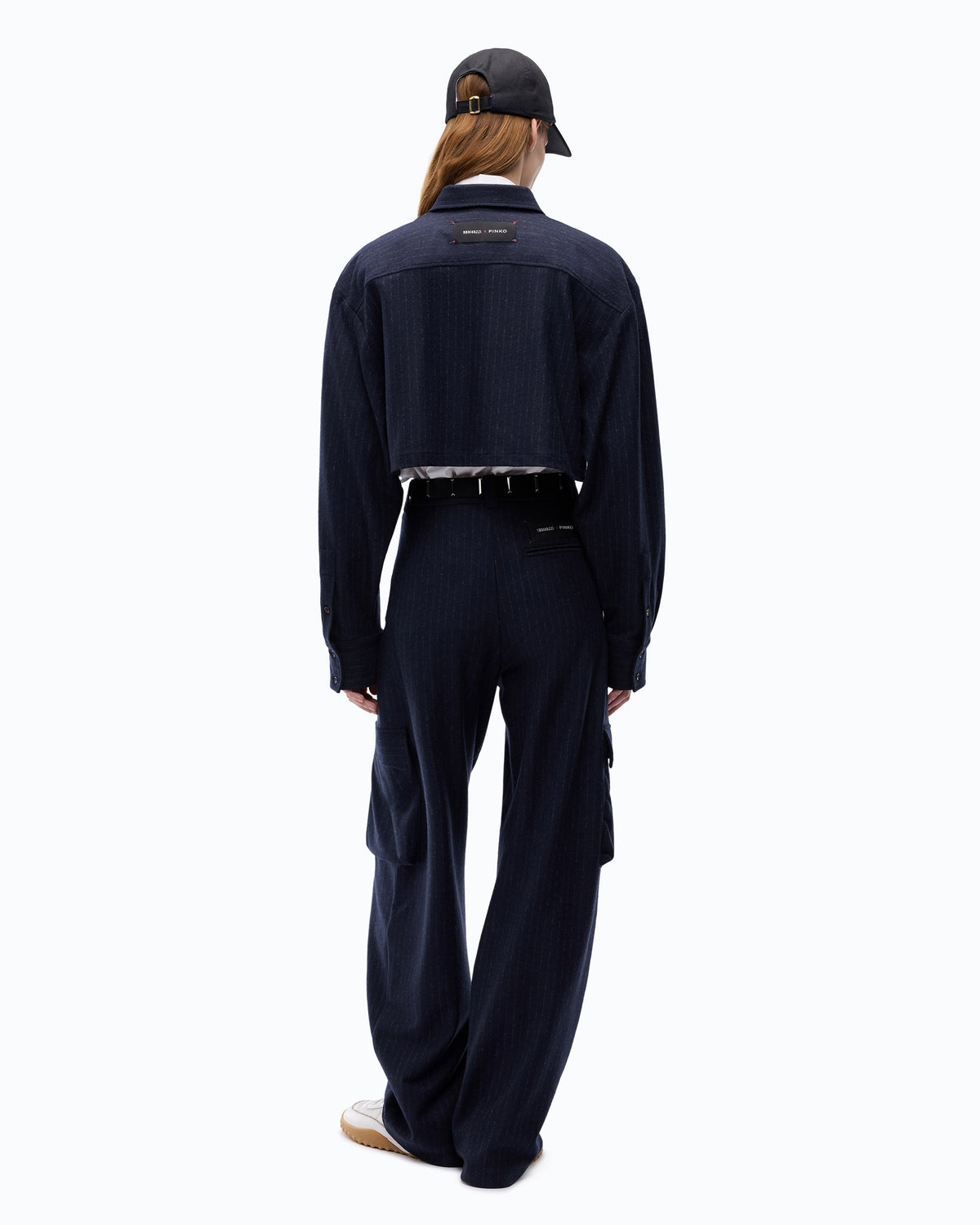 Pinko TAURASI - Camicia cropped gessata