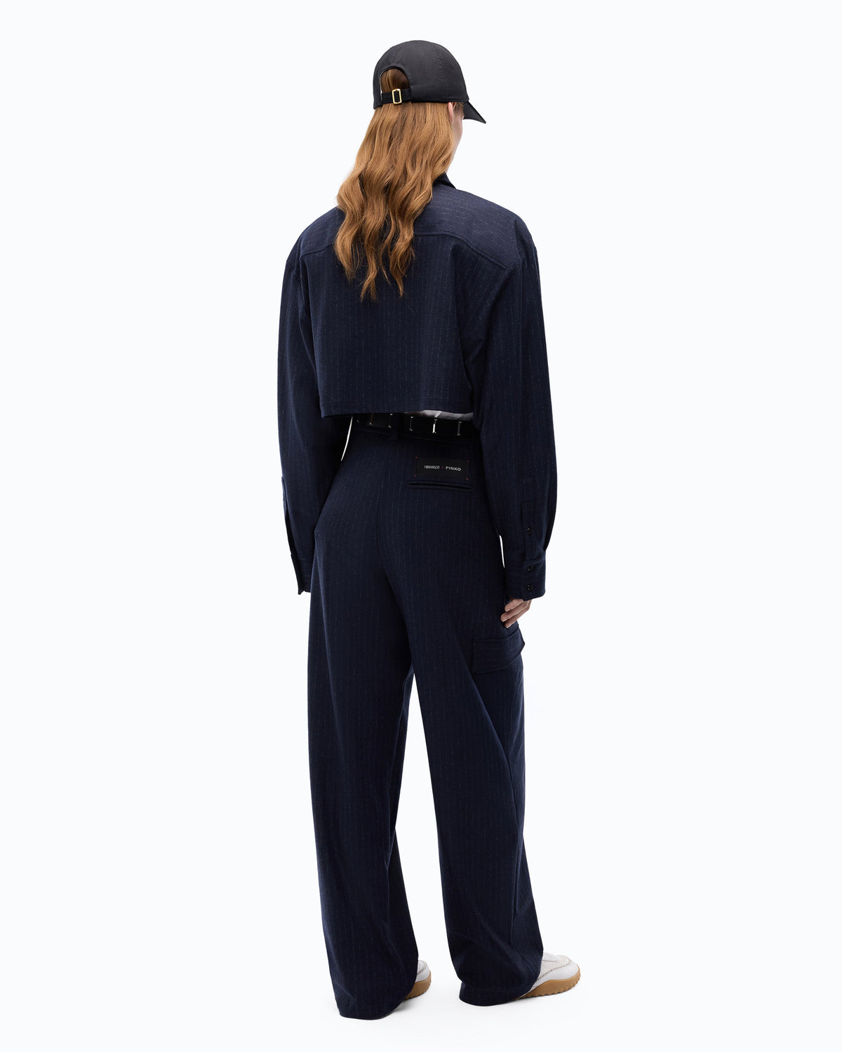 Pinko CALDARO - Pantaloni gessati con tasche cargo