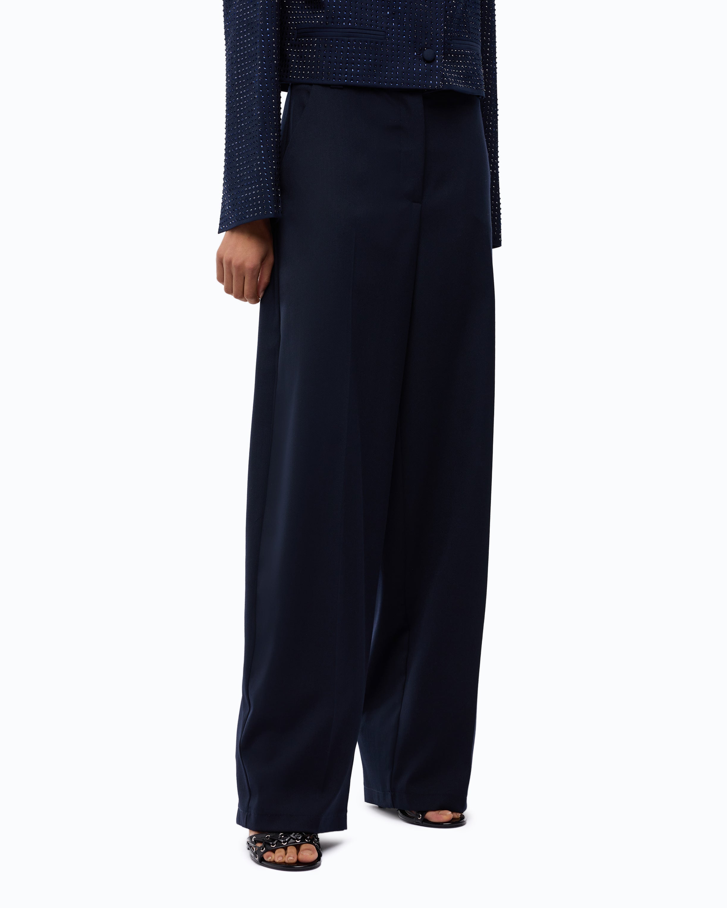 Pinko 107712A3MS - Pantaloni barrel fit in misto lana