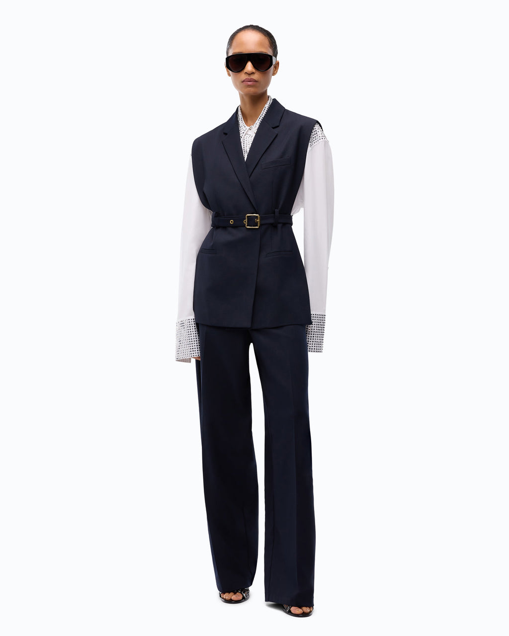 Pinko 107727A3MS - Side-slit vest jacket with belt