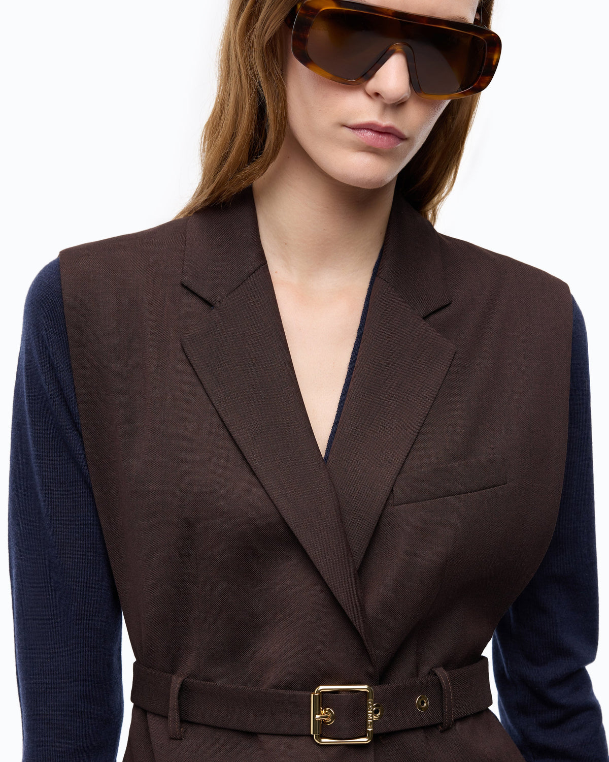Pinko 107727A3MS - Giacca gilet aperta ai lati con cintura