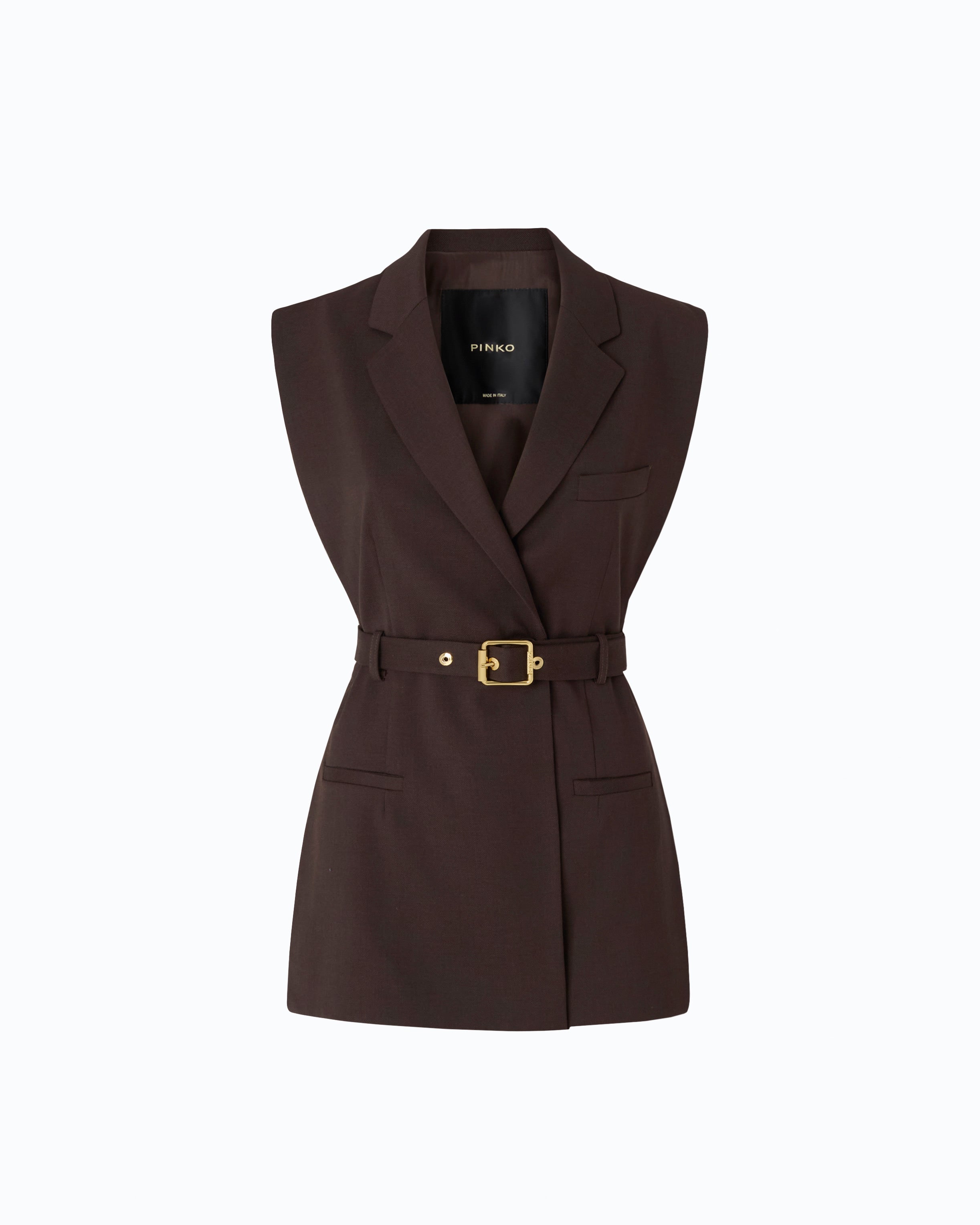 Pinko 107727A3MS - Giacca gilet aperta ai lati con cintura
