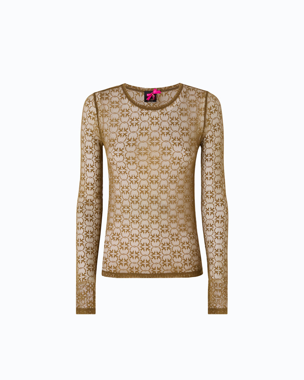 Pinko 107737A3MK - Maglia in pizzo stretch con motivo logo Love Birds