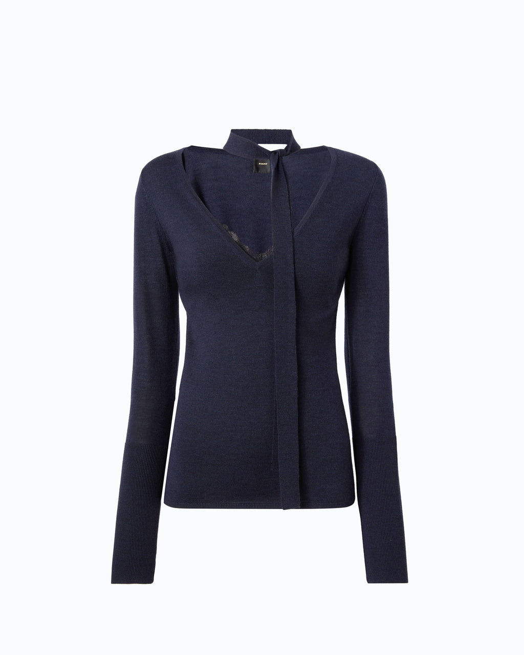 Pinko 107775A3O1 - Maglia in lana con pizzo e fusciacca