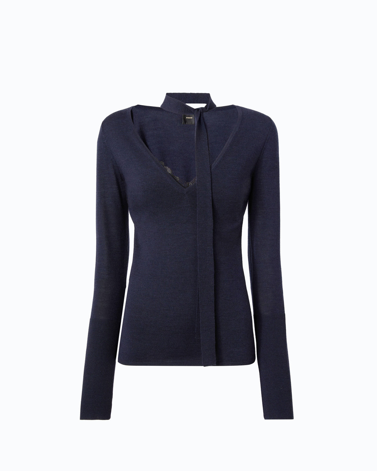 Pinko 107775A3O1 - Maglia in lana con pizzo e fusciacca