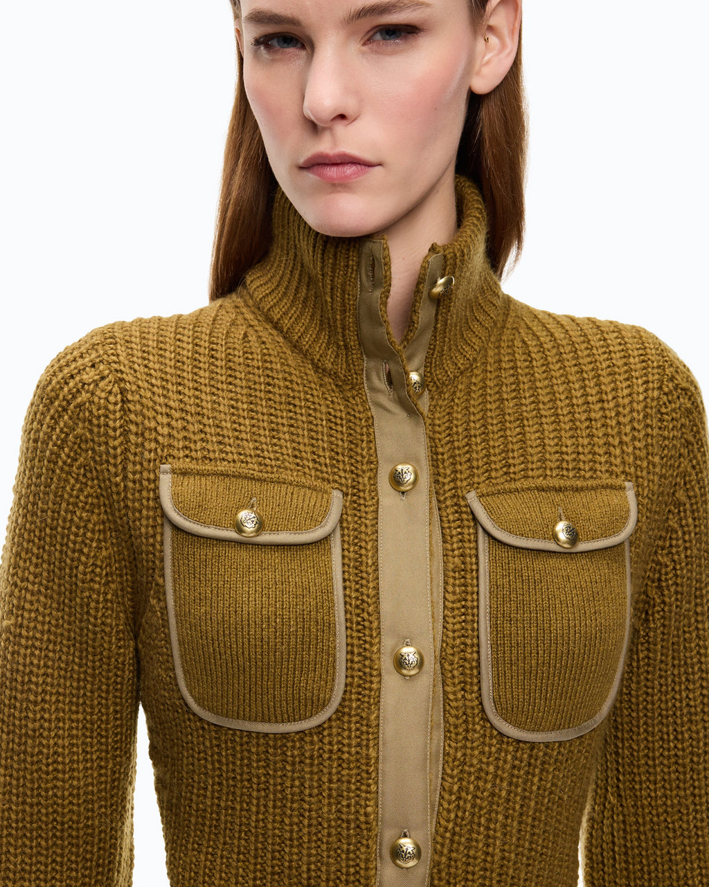 Pinko 107802A3OH - Cardigan a coste con tasche