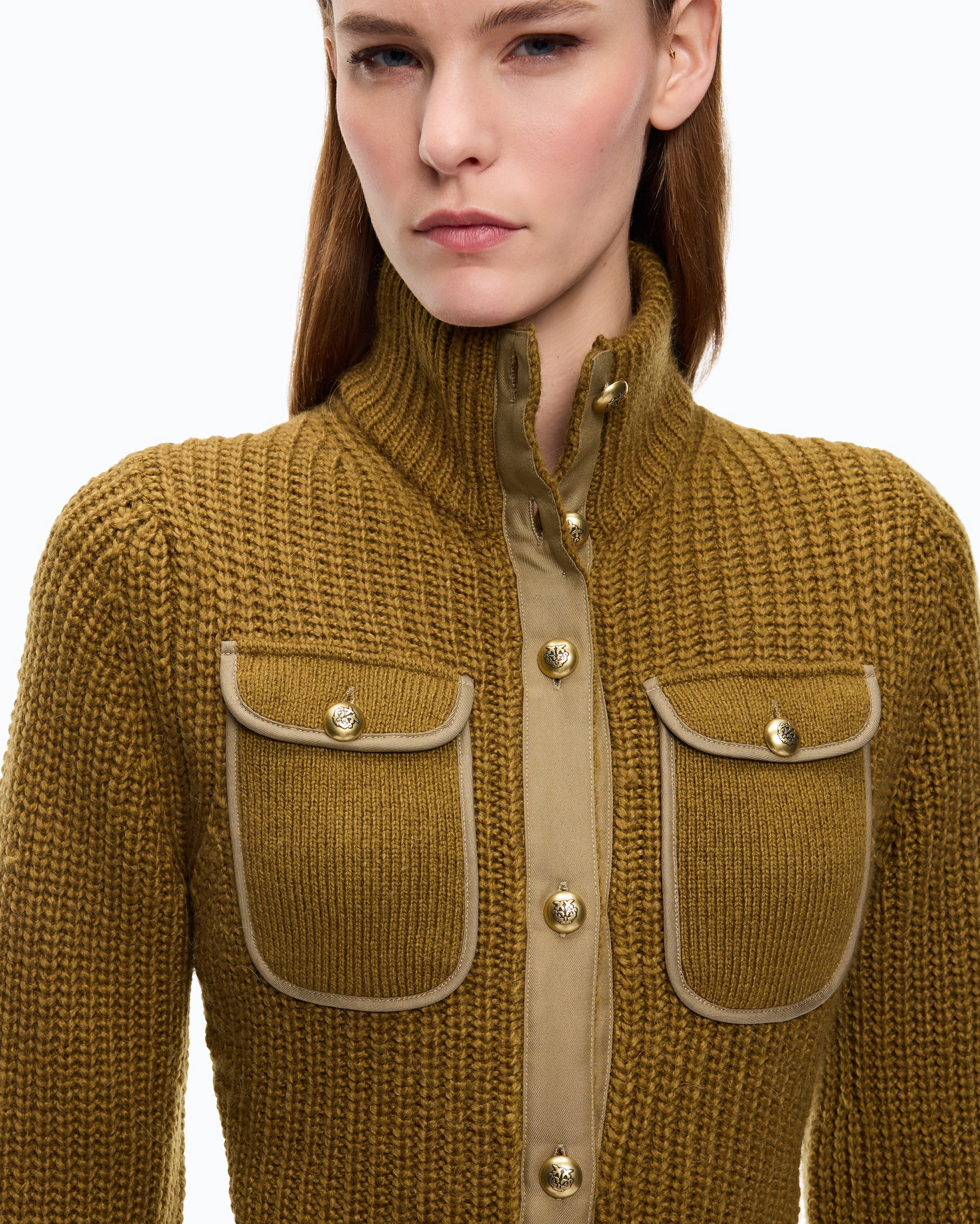 Pinko 107802A3OH - Cardigan a coste con tasche