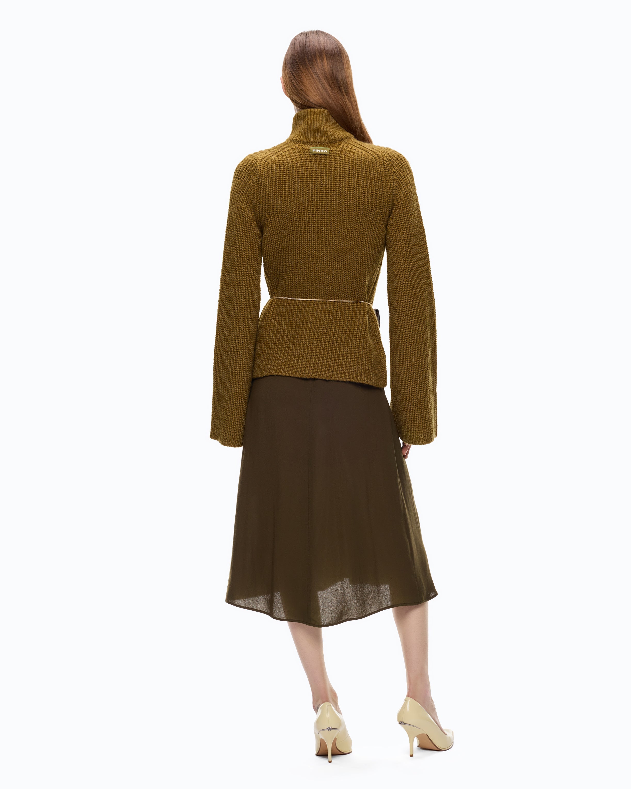 Pinko 107802A3OH - Cardigan a coste con tasche